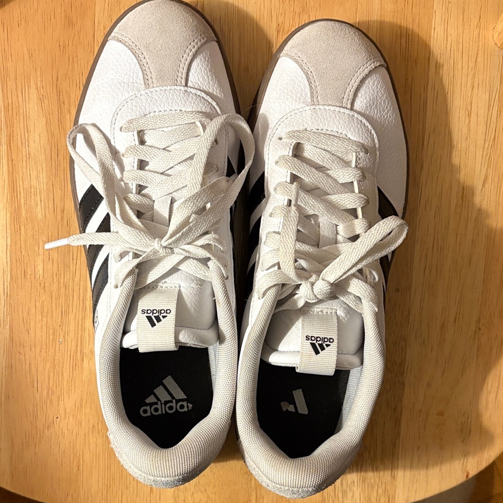 Adidas Classic White and Black Trainers